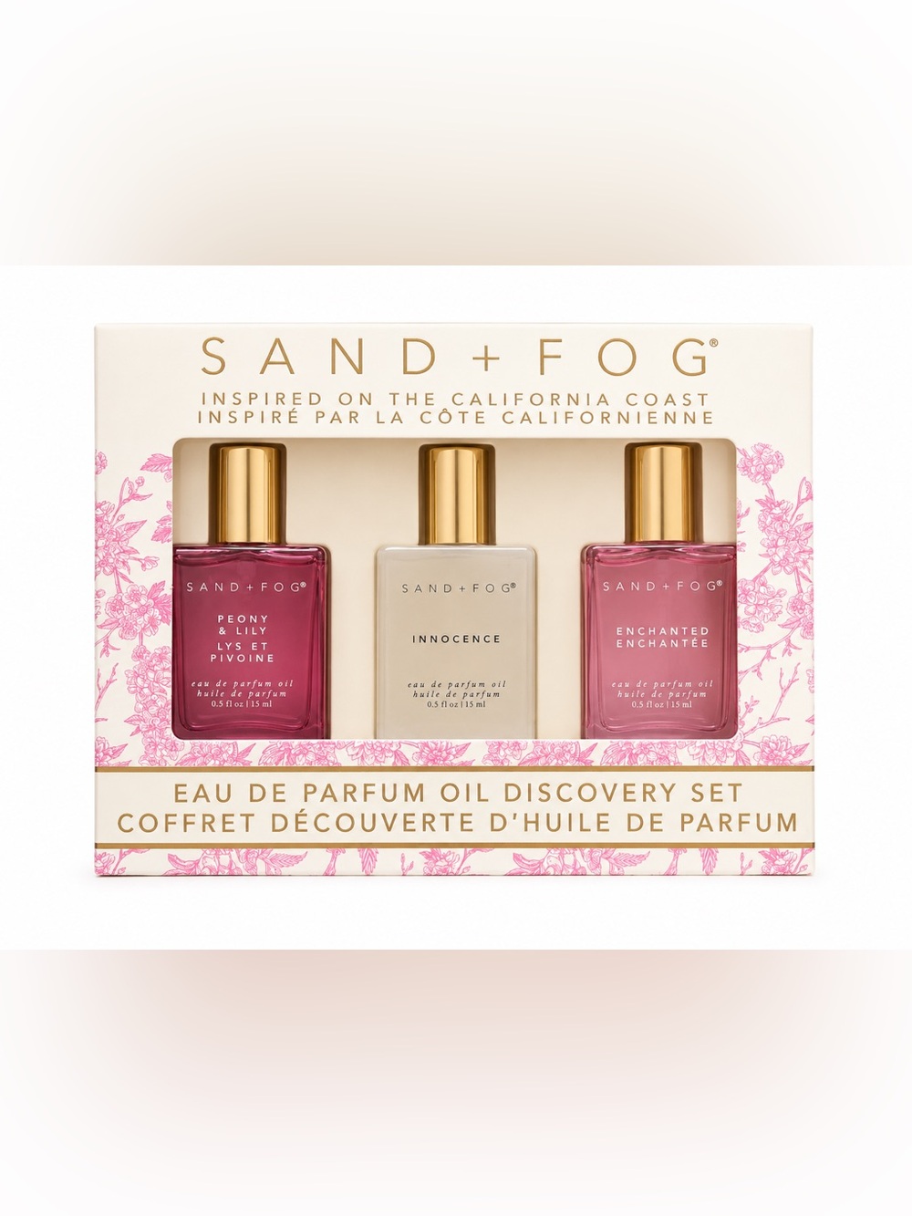 SAND+FOG Women's Eau de Parfum Oil Discovery Set — Pink & Cream